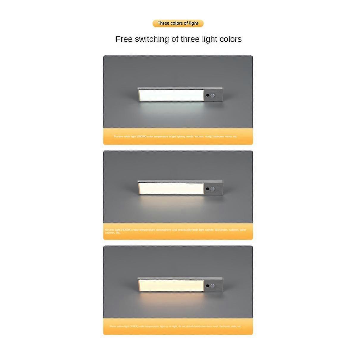 124led Motion Sensor Lights Indoor Temps Dimmable Under Cabinet Lighting Rechargeable Wireless Clos