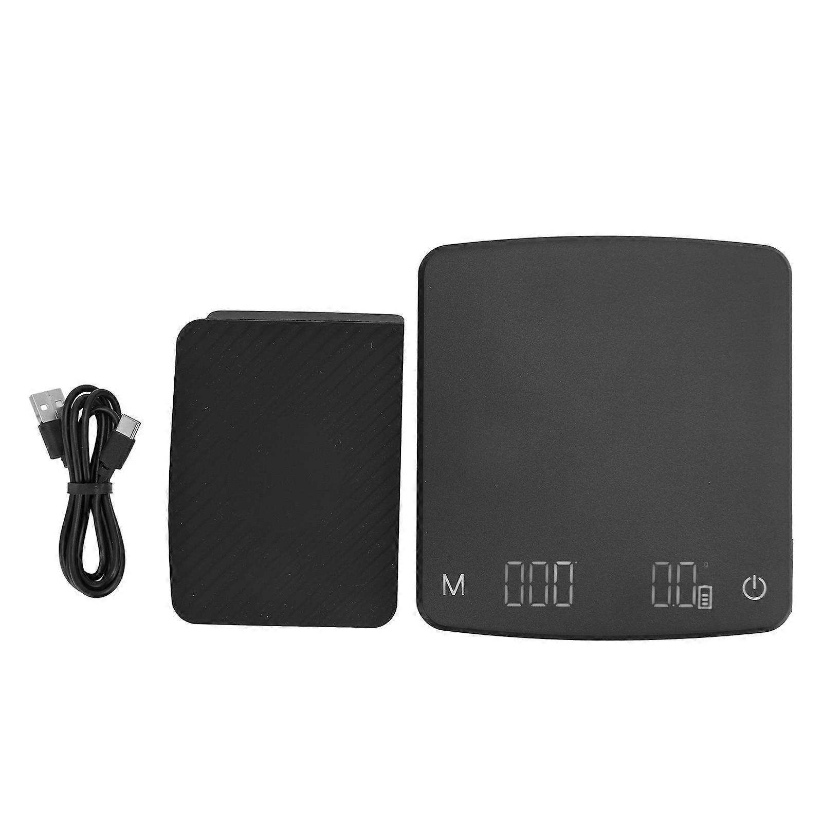 Digital Coffee Scale with Timer USB Rechargeable 0.1g High Accuracy Small Coffee Scale with Auto Tare for Kitchen Home 2kg/0.1g
