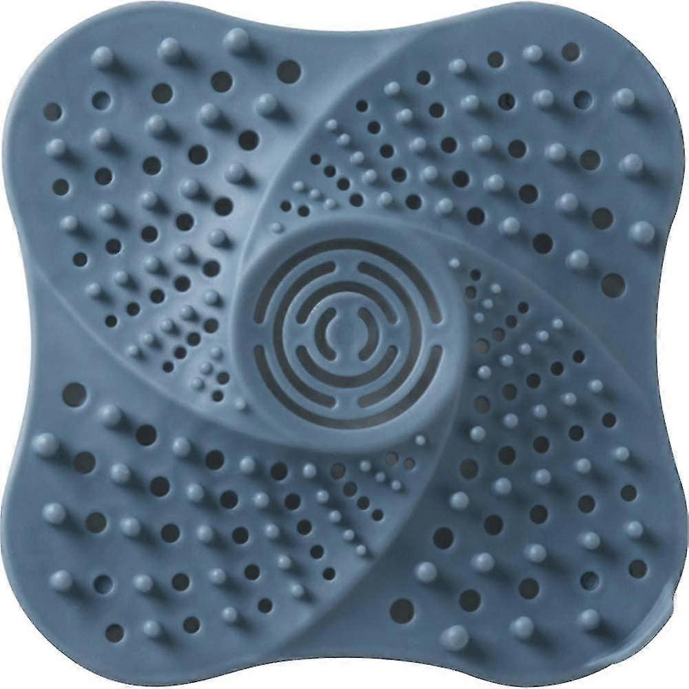 anti-block bathroom shower drain with suction cup (blue)