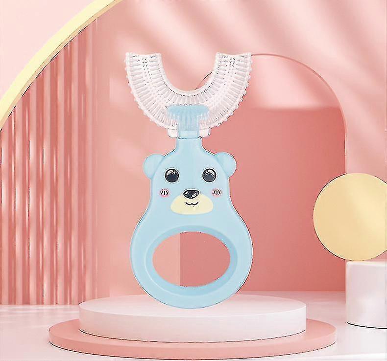 2-12 Years Kid Toothbrush Teeth Silicone U-shaped Brushing Blue
