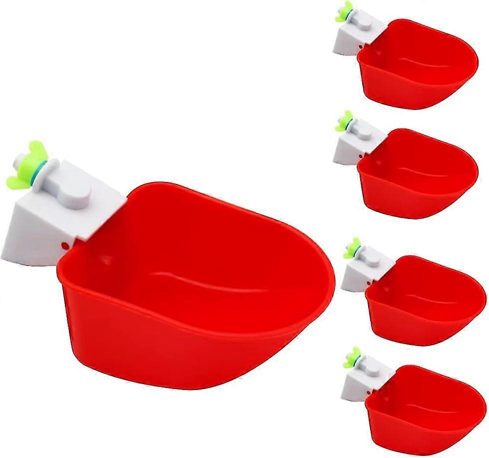 5 Pcs Poultry Automatic Drinking Cups, Large Capacity Chicken Water Dispenser Drinker For Hens Ducks Goose Quail, 3/8 Inch Thread