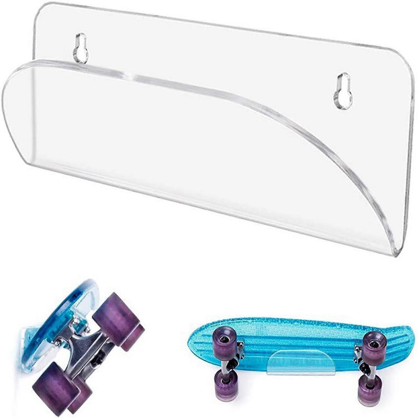 Skateboard Wall Mount Skateboard Hanger Easy to Install Space Saving Acrylic Display Rack Fit Cruiser Boards Skateboards