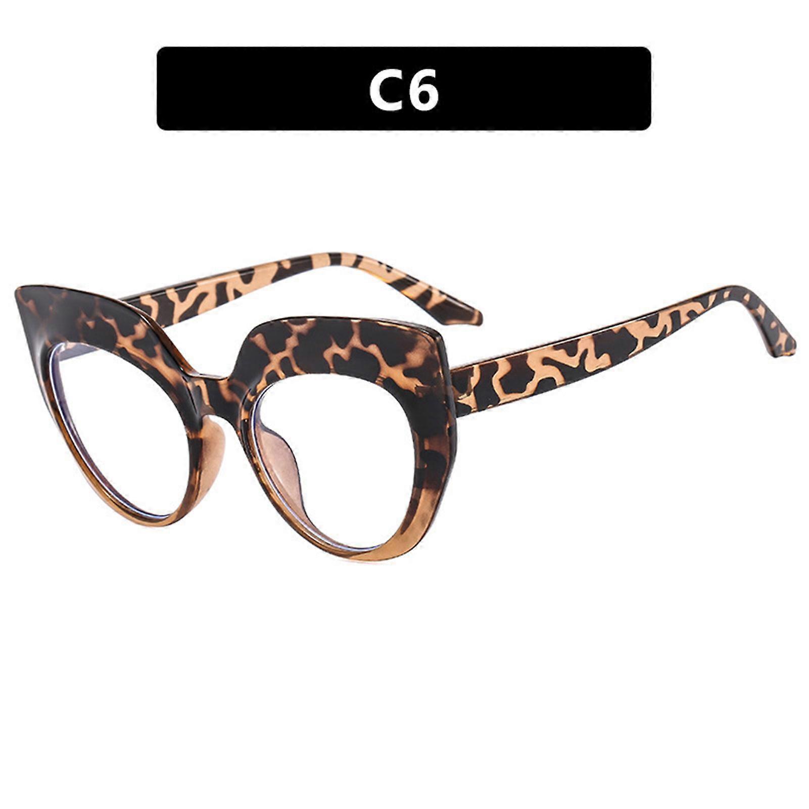 Women\'s Vintage Flat Mirror Eyeglasses Clear Lens Blue Light Blocking Frame for Ladies Trendy Decoration