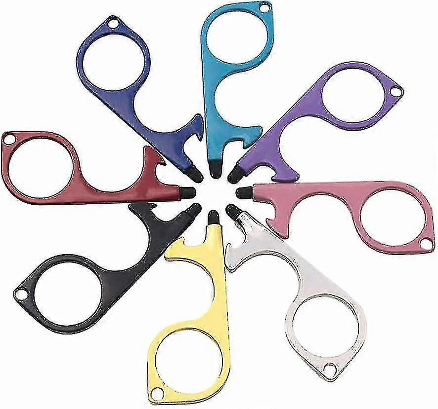 8 Pcs Color Contactless Door Opener Tool Free Key With Stylus Support