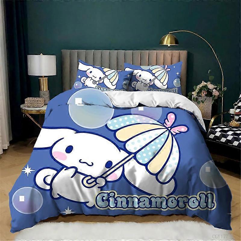 c133 بنات سينامرول لحاف أغطية ، أطفال 3 قطع طقم فراش فائق النعومة مزدوج الحجم غطاء لحاف خفيف الوزن سحاب ، كامل ee133