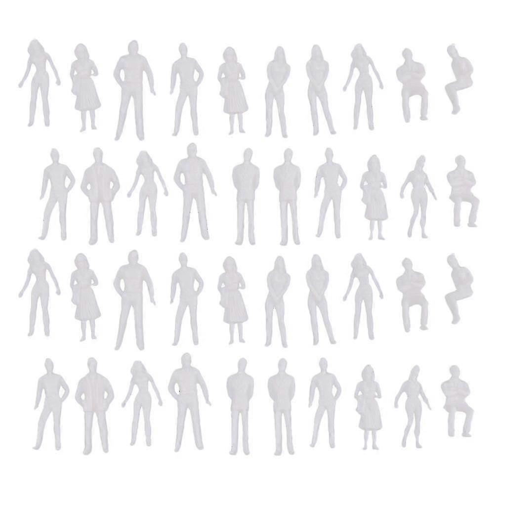 40pieces 1/50 Schaal Ongeverfd Model Mensen Architecturale Mini Figuren Kit
