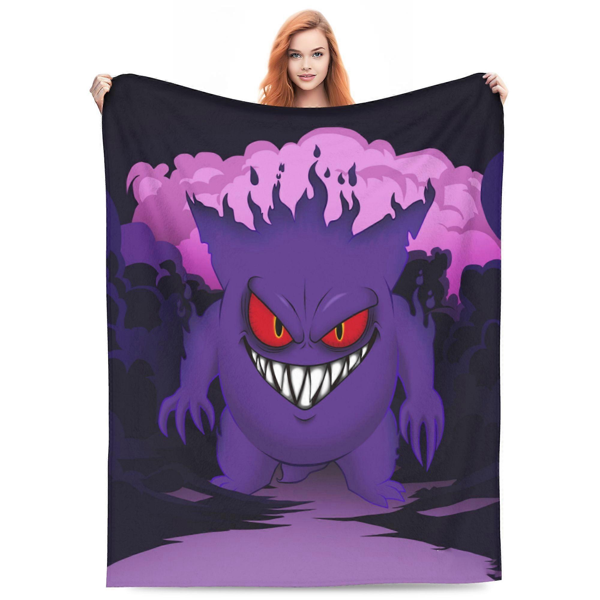 Gengar Cartoon Blanket dla dzieci Nastolatek Dorosły, Ultra Soft Przytulny Luksusowy Polarowy Koc Do Rzucania Na Kanapę Rozkładaną Sofę, Ciepły Flahufhf124
