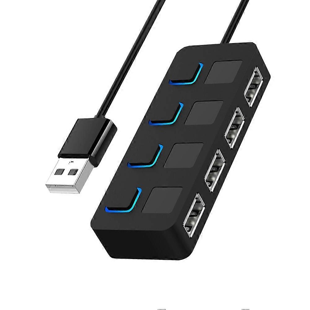 USB 20 HUB Multi USB Splitter 4 Ports Expander USB Power Adapter w/ LED Indicator Power Switch USB Flash Drives for Laptop PC