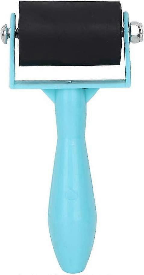 3.5cm Rubber Brayer Roller Engraving Brayer Plastic Handle Ink Painting Art Craft Roller Bonding Stamping Non-slip Tool(blue)