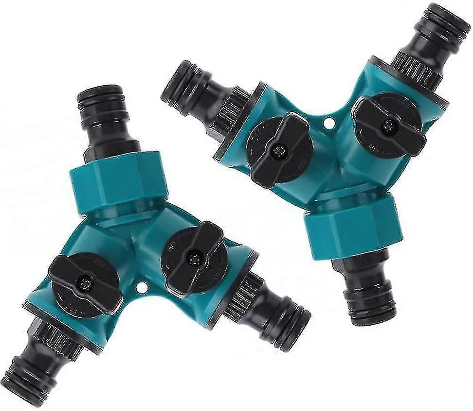 Garden Tap Hose Connectors Splitters Y Type Water Diverter Valve 2 Way Garden Hose Connector For Water Pipe2 Pcs