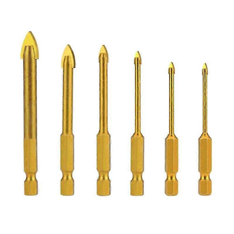 6pcs Glass Drill Bits Set Tile Ceramic Drilling Set 3/4/5/6/8/10mm Hole Opener