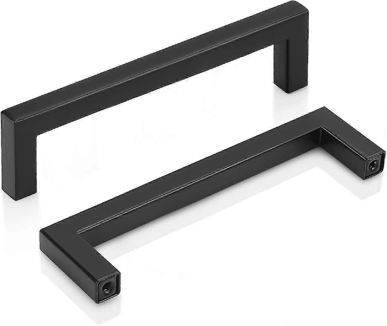 2 حزمة مقابض أبواب المطبخ 160 مم هول سنتر مقابض خزانة سوداء مسطحة