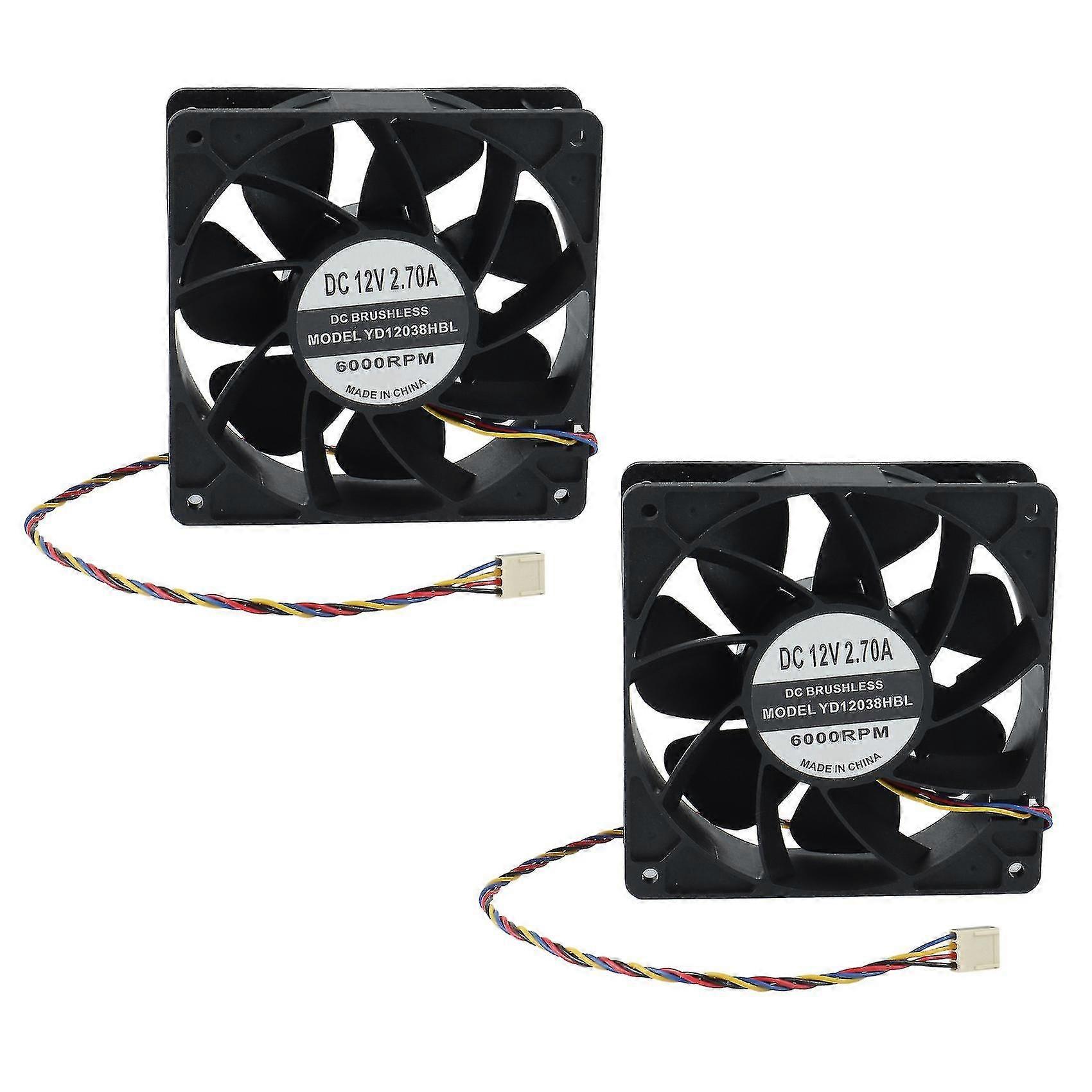 2x 6000rpm 12v Cooling Fan For Bitmain Antminer S7/s9/t9/t9+/l3 /l3+/d3/a3 For Whatsminer M1/m3/m3x