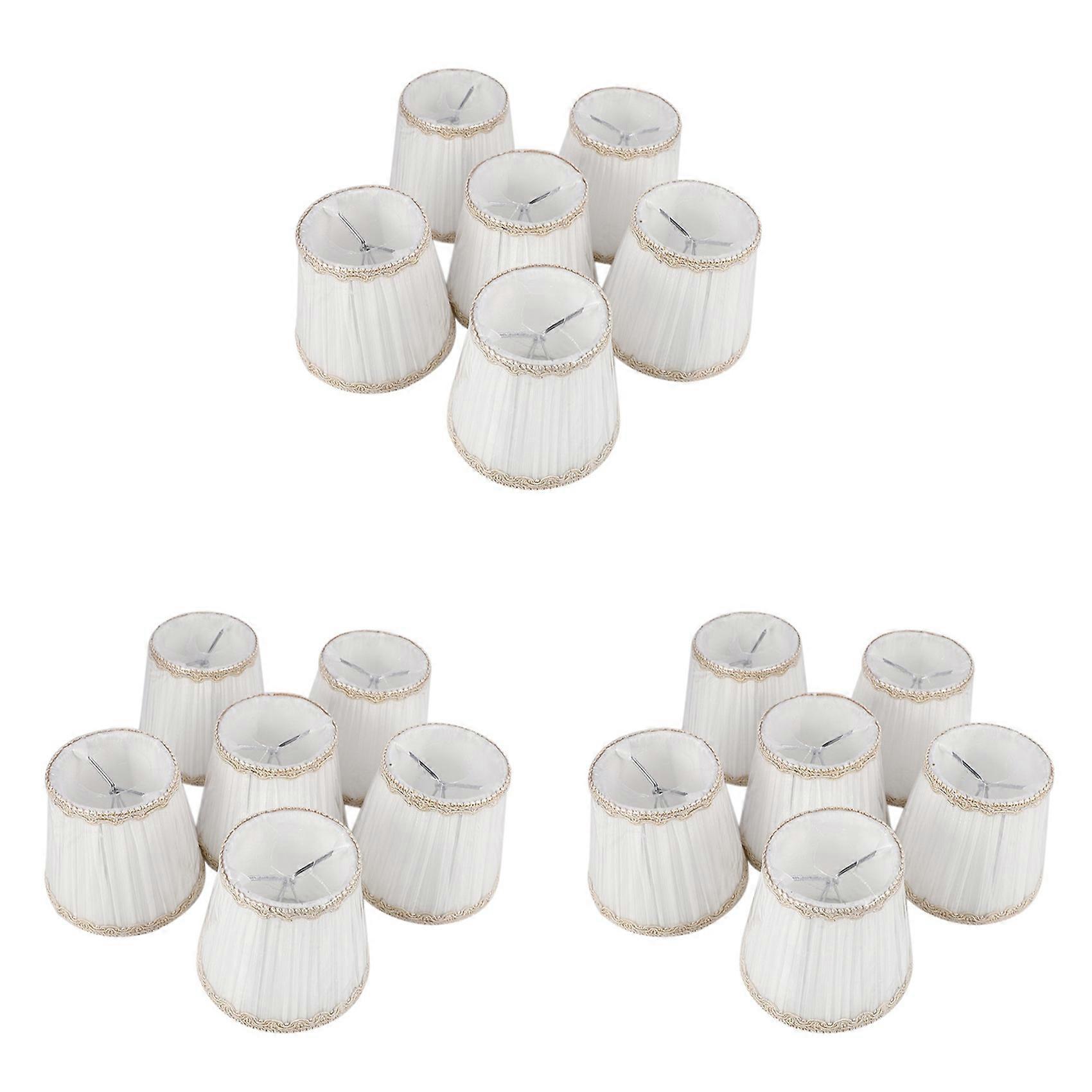 Chandelier Shades,ONLY for Candle Bulbs,Clip-On Fitter Lamp Shades,Set of 18, White