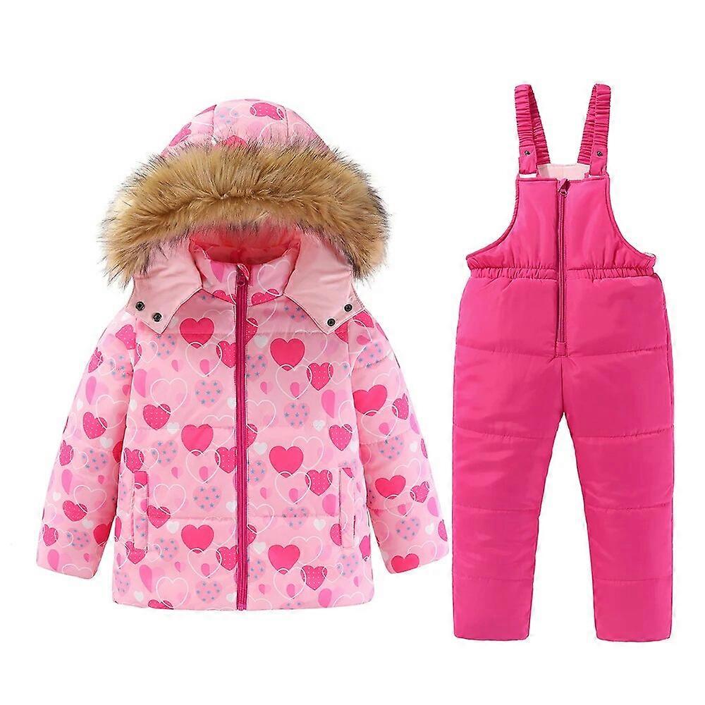 4-7 T Çocuk Kız Kayak Takımları Snowboard Ceket Pantolon Kış Sıcak Çocuk Ceket Açık Spor Snowboard Kayak Takım Elbise Kalın Pamuk