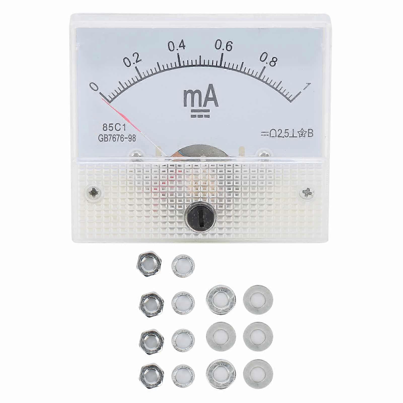 85C1 DC 0~1MA Pointer DC Ammeter Current Measuring Meter Pointer DC Ammeter
