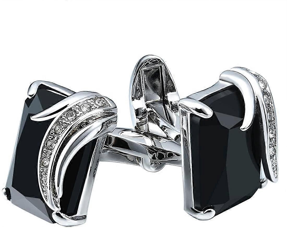 ウェディングビジネスのためのメンズスクエアクラシックカフス豪華なタキシードフォーマルシャツメンズ新郎のための黒、青、赤のカフスボタン