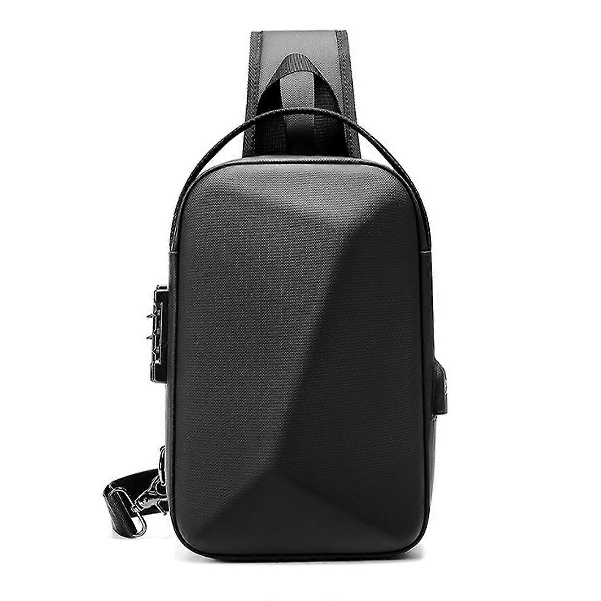 メンズ防水ストラップバッグ、USBクロスボディバッグ、カジュアルメンズショルダーバッグ