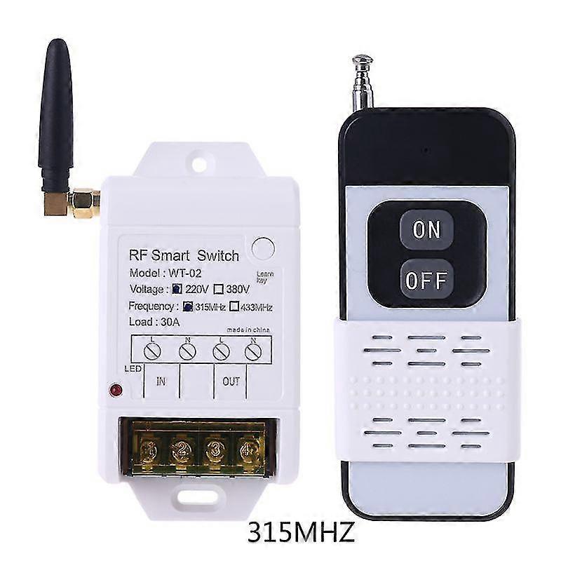 315mhz 433mhz + 220v 30a Relay Wireless Remote Control Switch Receiver With Led Light 2000m Transmitter