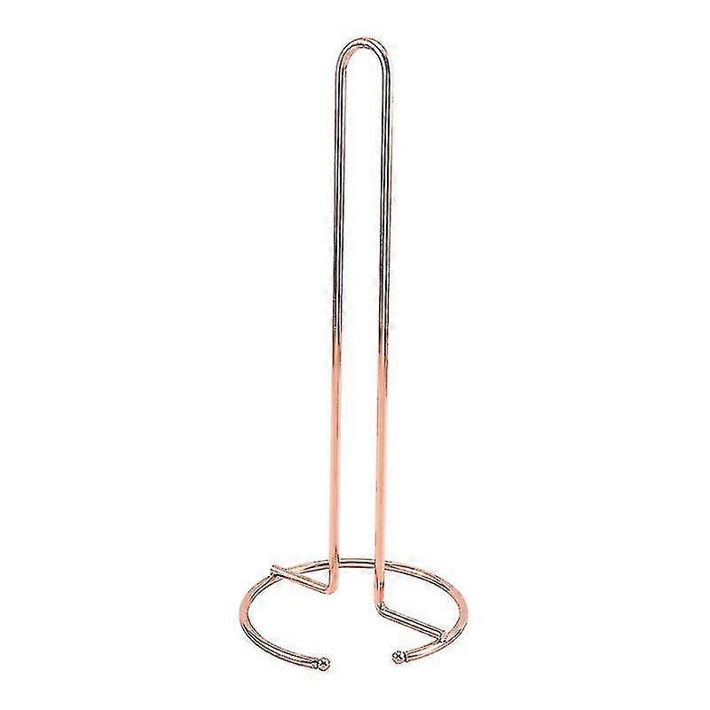 حامل لفة مرحاض قائم بأرضية من الفولاذ المقاوم للصدأ مع طلاء معدني (33 × 12.8cm) للمطبخ والمرحاض والحمام (الذهب الوردي)