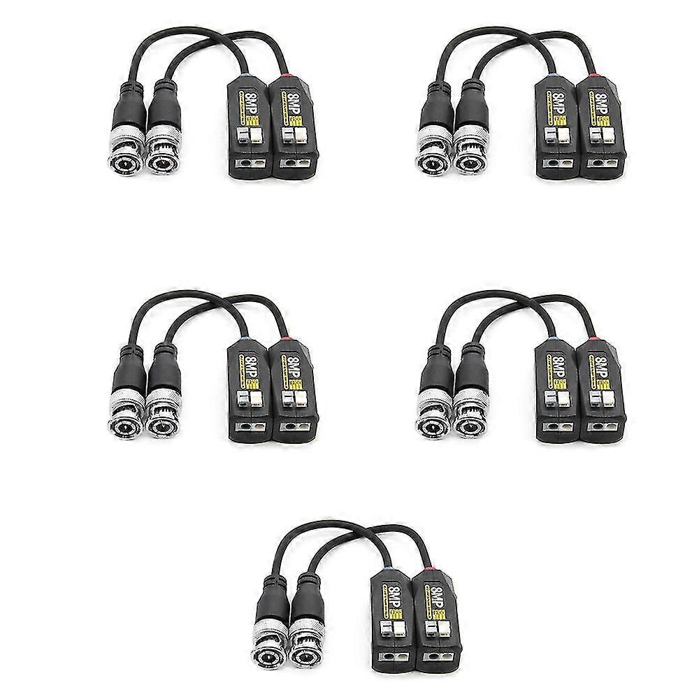 5 ζεύγη 4K παθητική CCTV 8MP βίντεο Balun HD-CVI/TVI/AHD μετάδοση από UTP Balun για επιτήρηση Γ