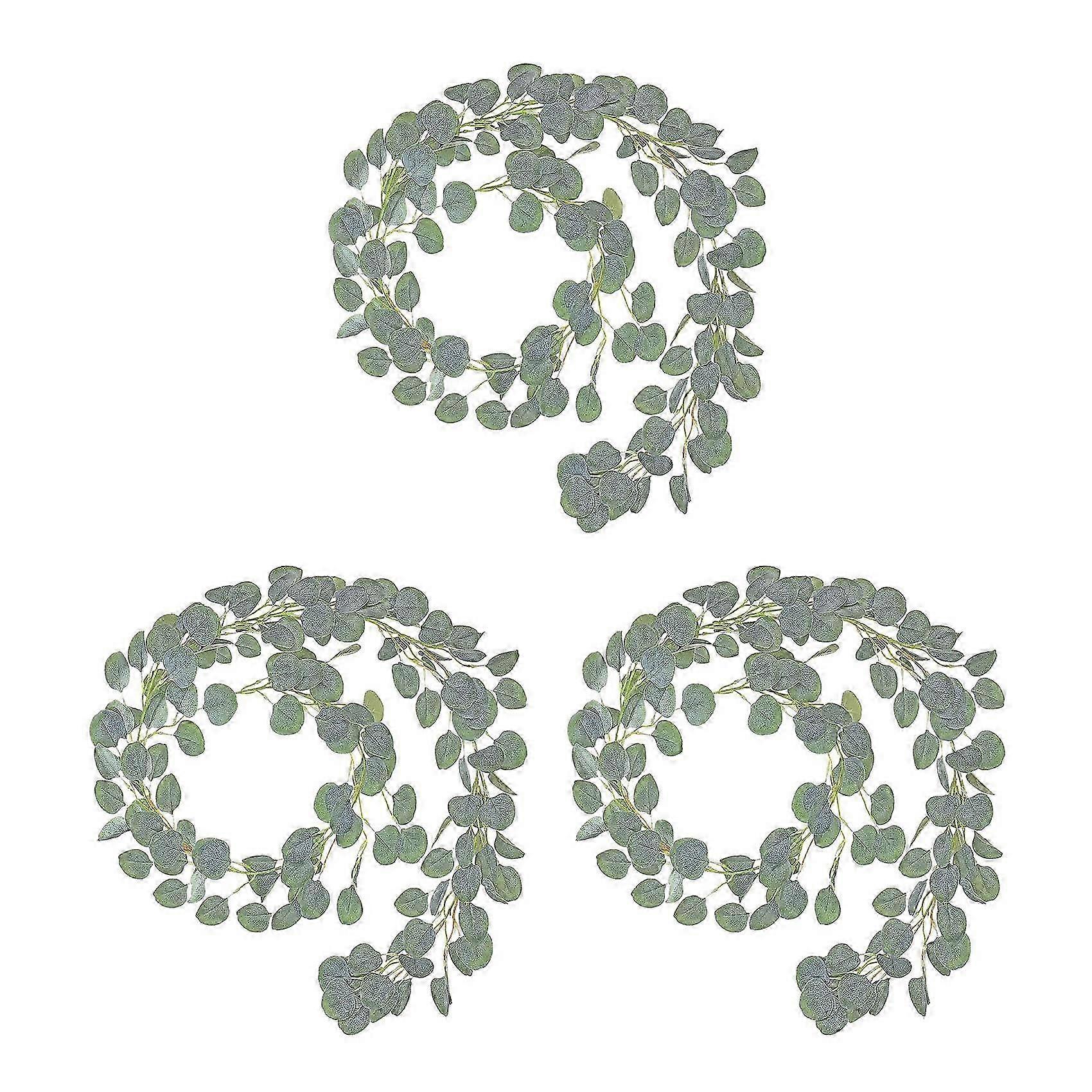 3Pcs Artificial Eucalyptus Vines Leaves Garland Vine Greenery Eucalyptus Home Birthday Wedding Part