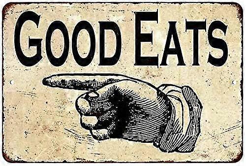 Good Eats Left Vintage Retro Reprodução Presente 8x12 Polegadas OU 12x16 Polegadas Modo Metal de Alto Brilho 5208