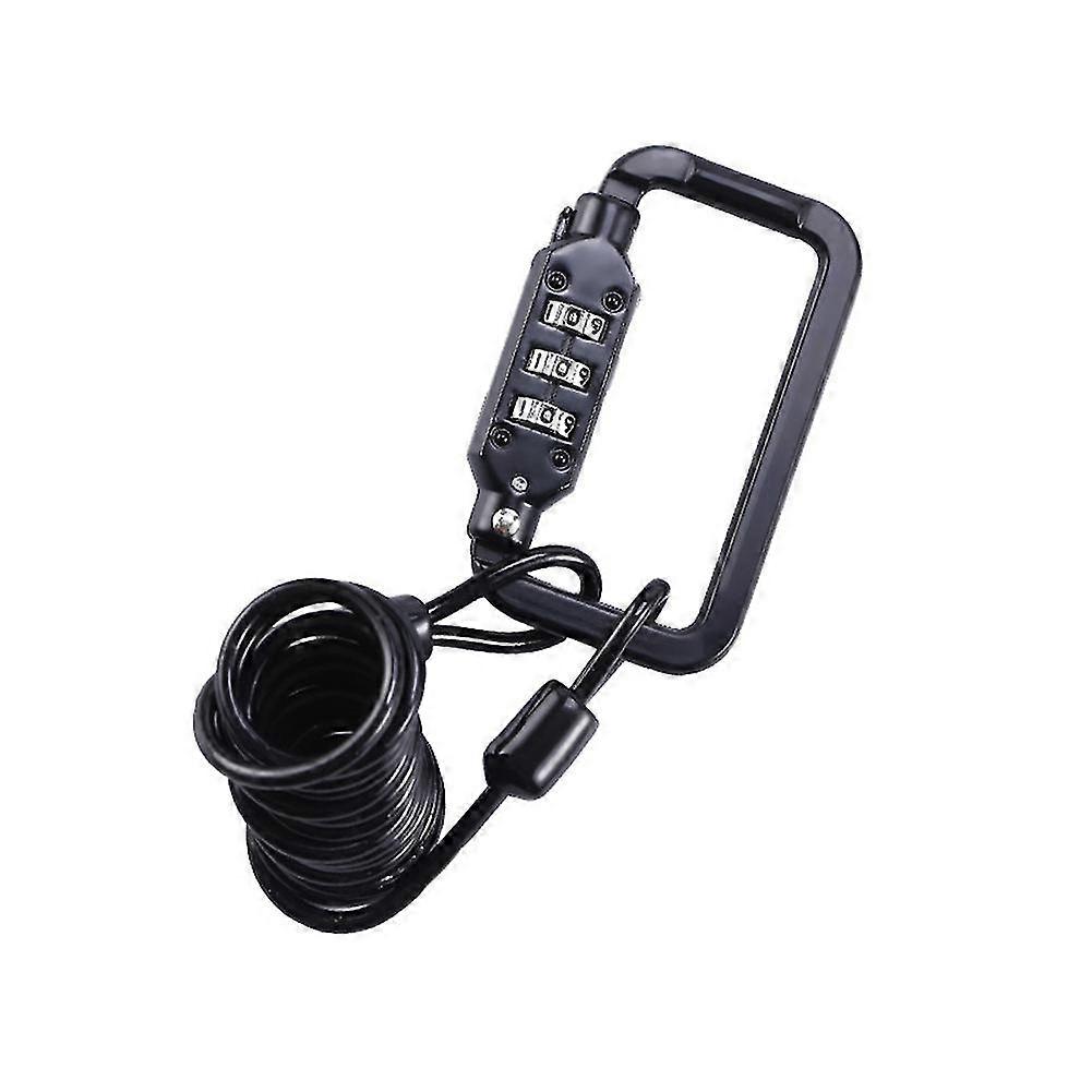 Bicycle Lock Helmet Code 1.2M Cable (Black, 1pc)