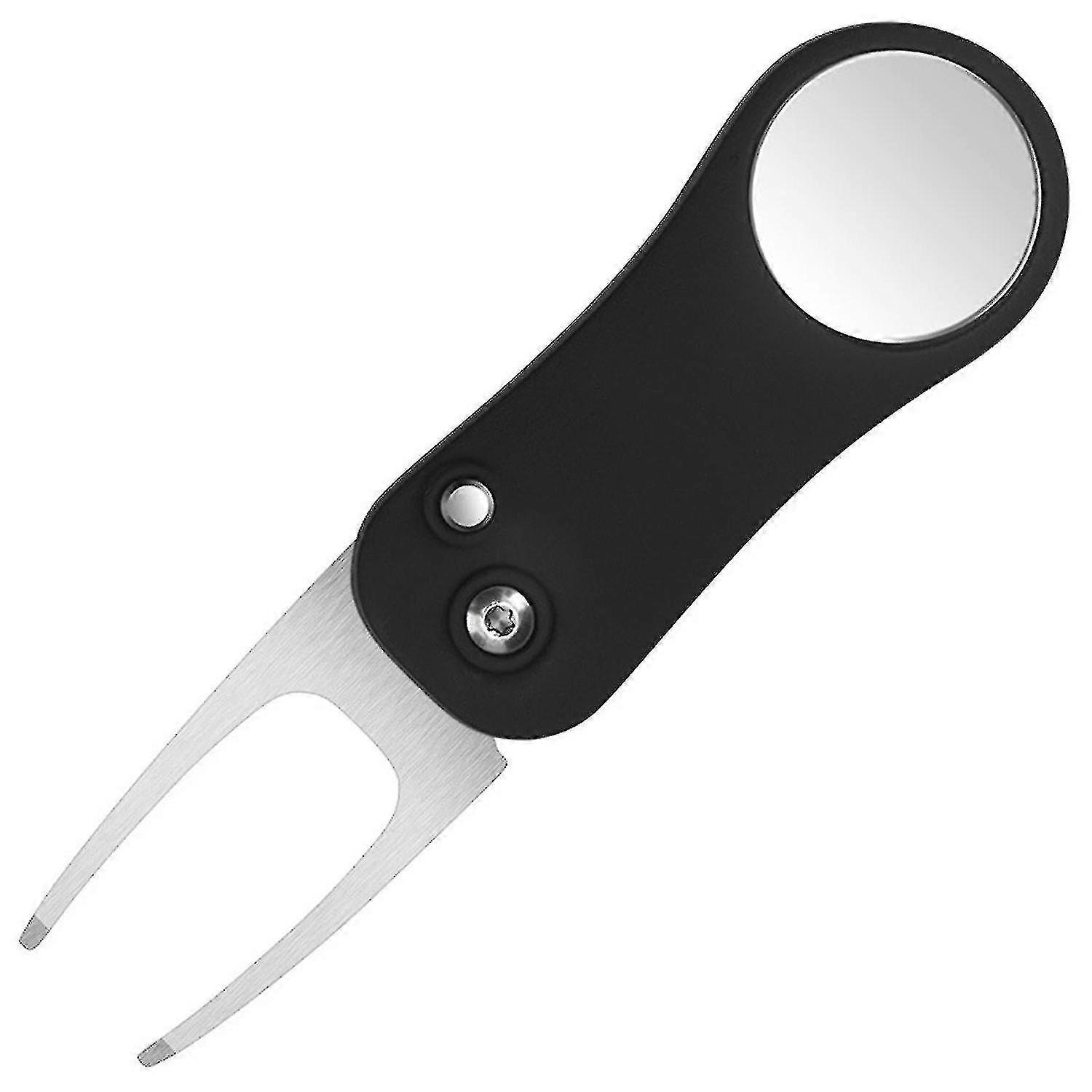 Foldning af rustfrit stål putting green fork Divot værktøj til udendørs sort