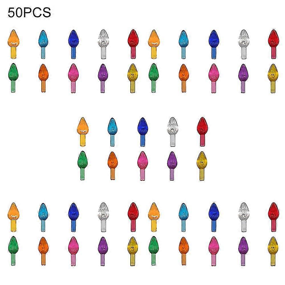 50 Replacement Bulbs For Ceramic Christmas Tree - Perfect For Modern Or Vintage Trees - Glows On Lighted Bases - Plastic Material - 2x2x1cm