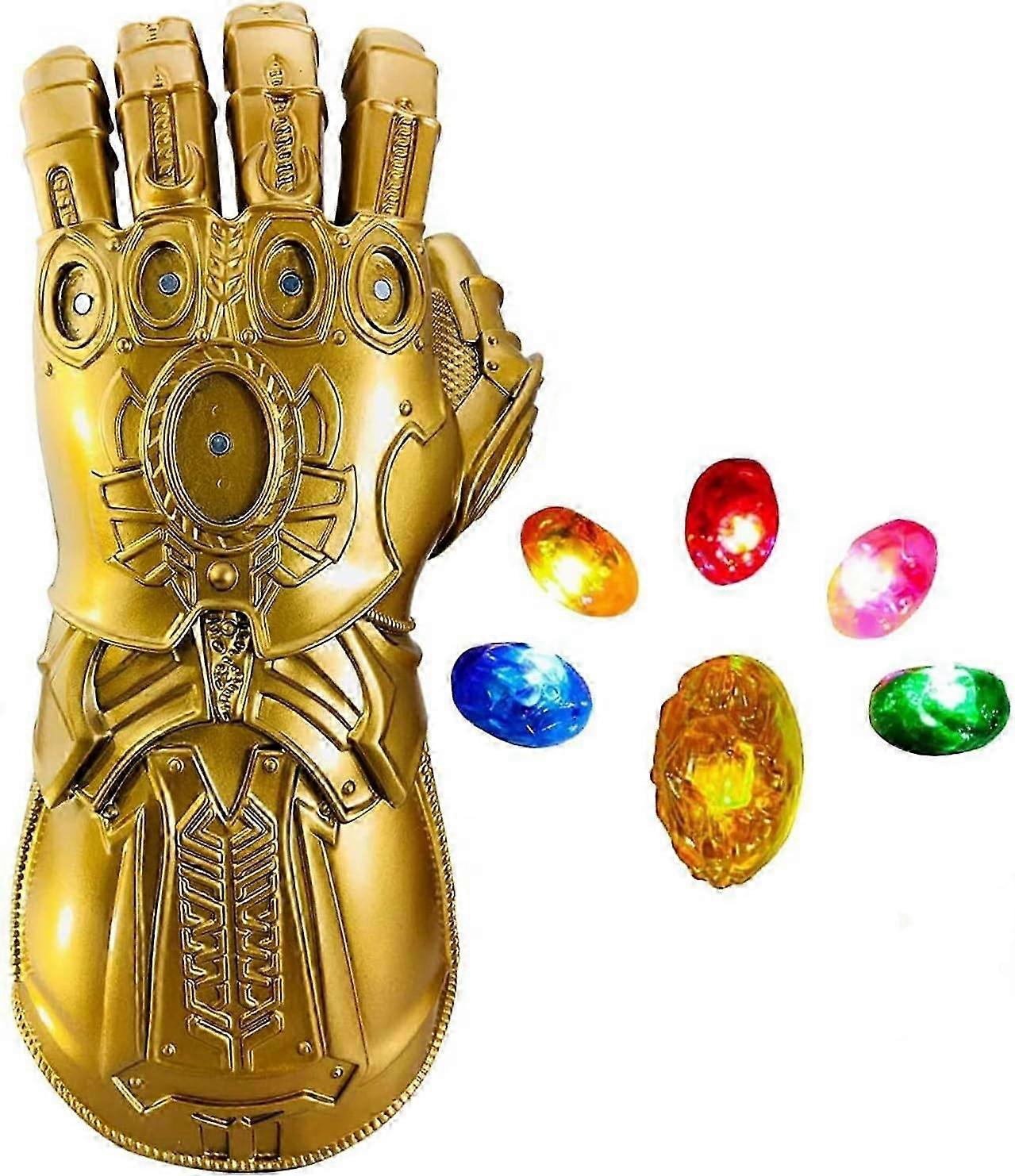 インフィニティ・ウォー・サノス・インフィニティ・ガントレット、電子着脱式グローイング・インフィニティ・ストーンズ・コスプレ・ハロウィン・プロップ・ポリ塩化ビニール・グローブ(大人用)