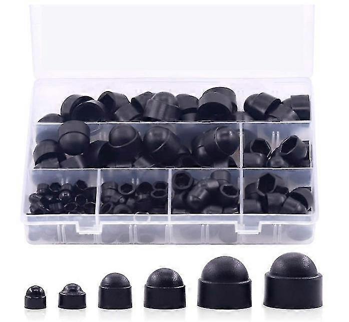 160pcs Nylon Hex Nut Cover Nut Cap M4/m5m6/m8/m10/m12 Kit