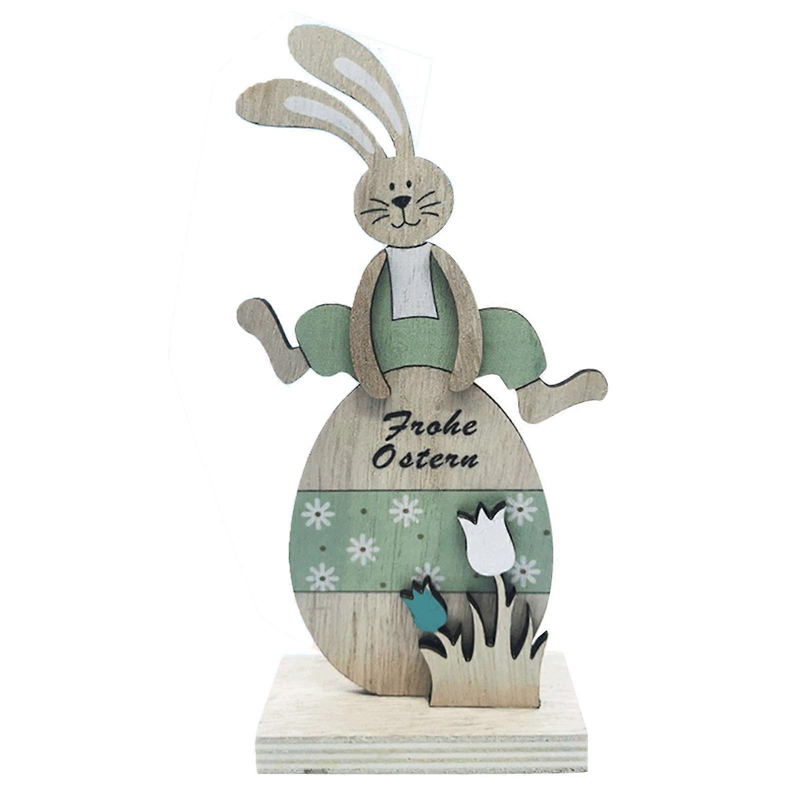 Wooden Bunny Shaped Easter Decorations for Creative Tabletop Countertop Ornament