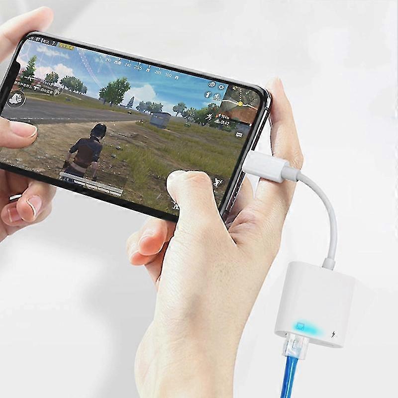 Adaptador de rede Ethernet Lan com porta de carga para iphone, ipad de 100mbps