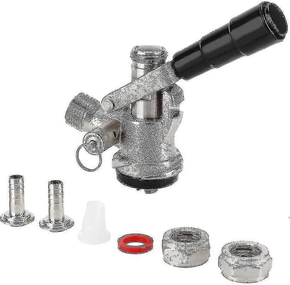 Coupleur de fût S Type Distributeur de bière sous pression avec soupape de décharge de pression de sécurité Système de brassage à domicile avec 6 raccords