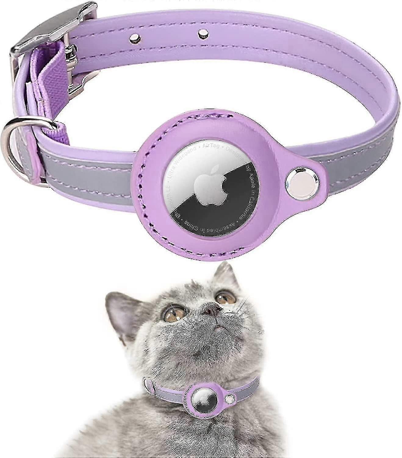 For Airtag Gps Cat Collar With Adjustable Bracket And Bell, Apple Airtag Compatible