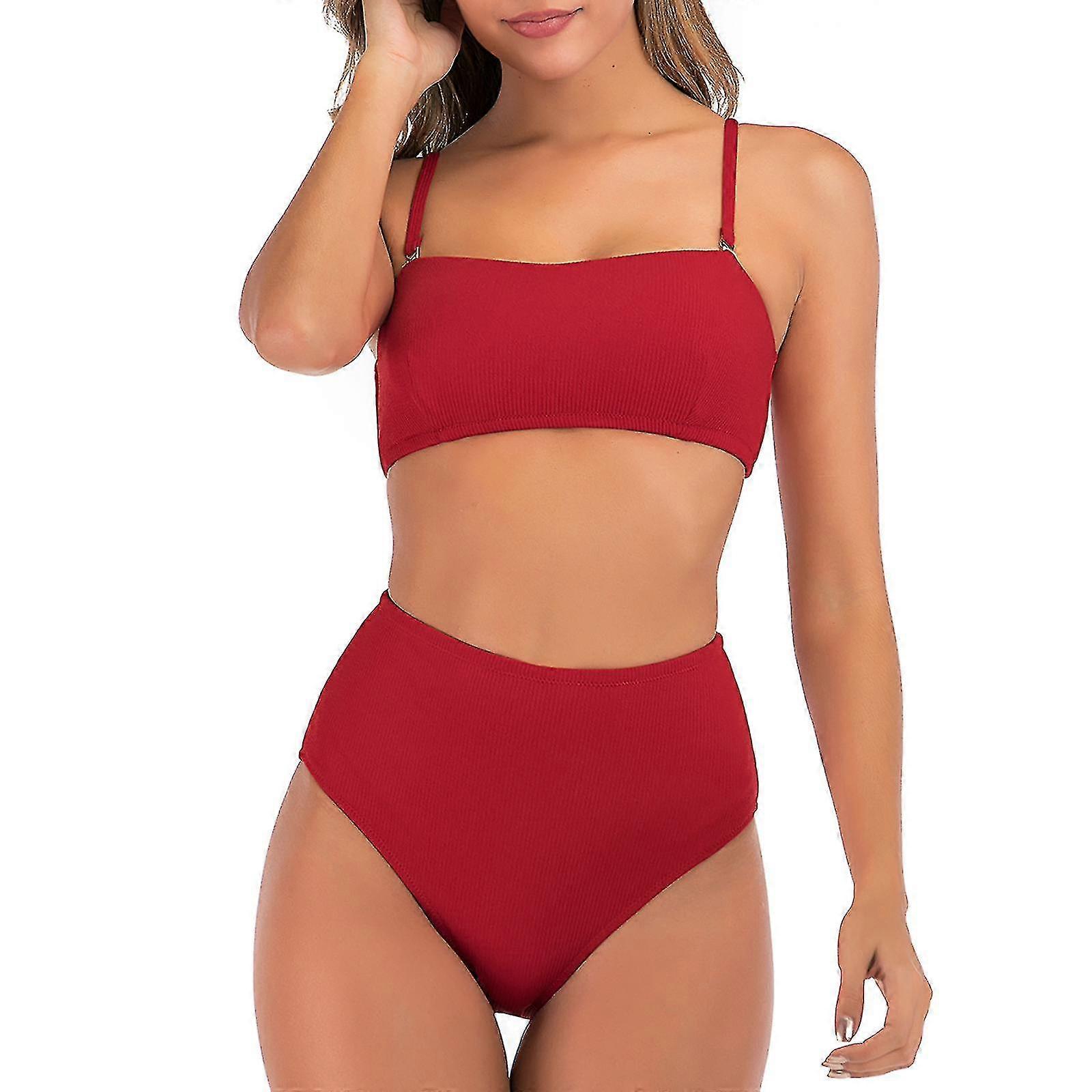 Damen Split Badeanzug Sexy High Waist Plus Size Badeanzug