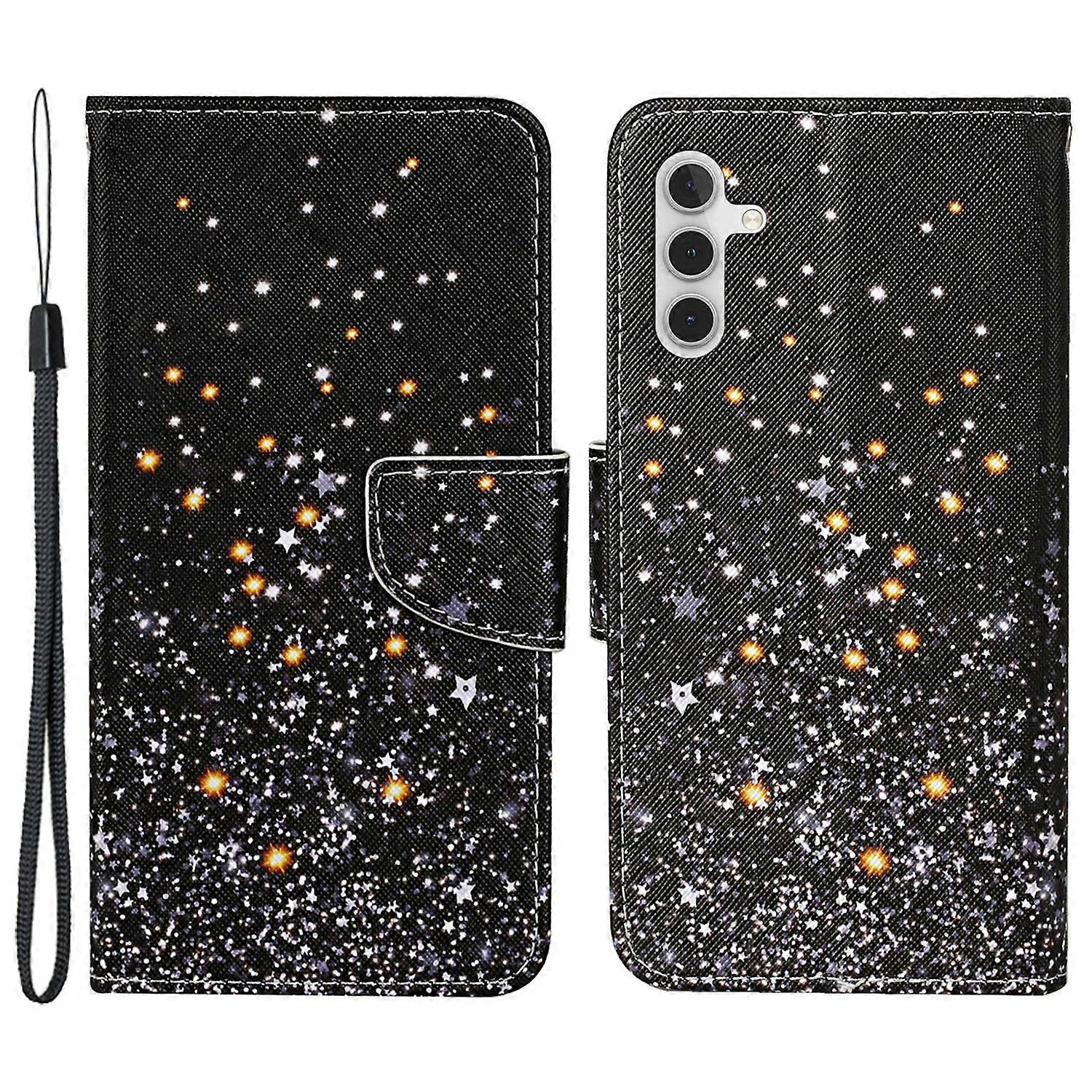 For Samsung Galaxy A15 5G Case PU Leather Pattern Printing Wallet Phone Cover with Strap