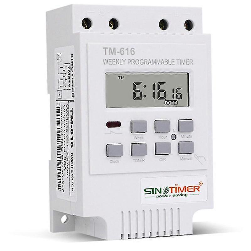 Tm616w-2 30a 220v Electronic Weekly Programmable Digital Time Switch Relay Timer Control Timer Din Rail Moun