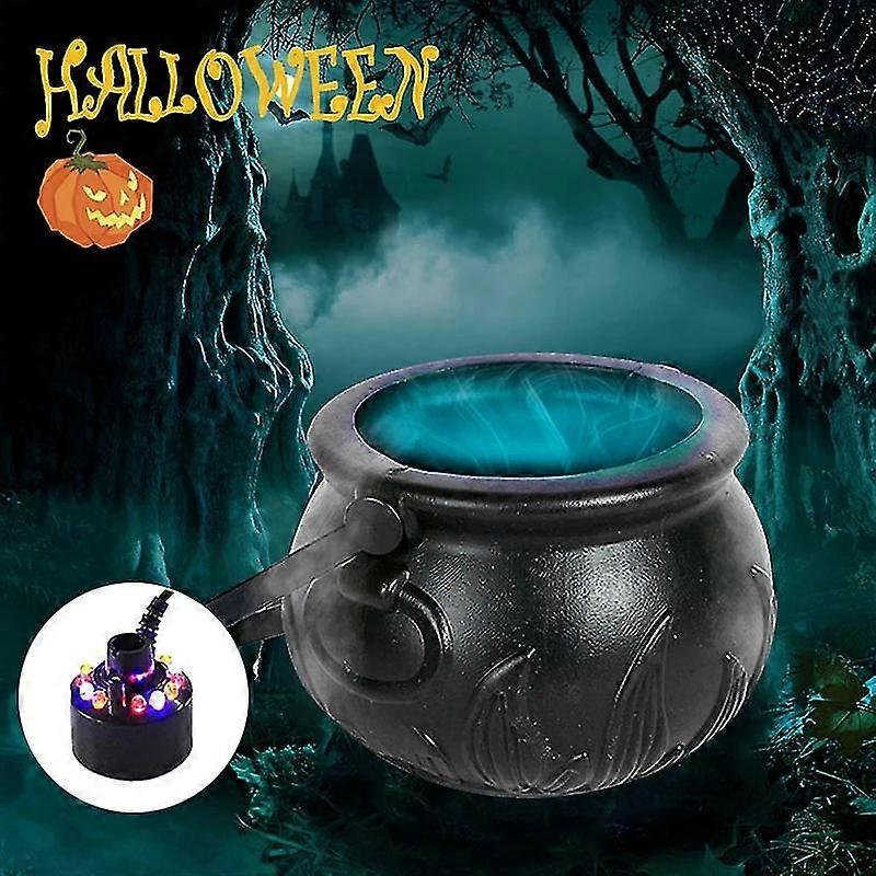 Halloween Witch Pot Smoke Machine Mist Maker Fogger Water Fountain Fog Changing Party Prop Diy Decorations New