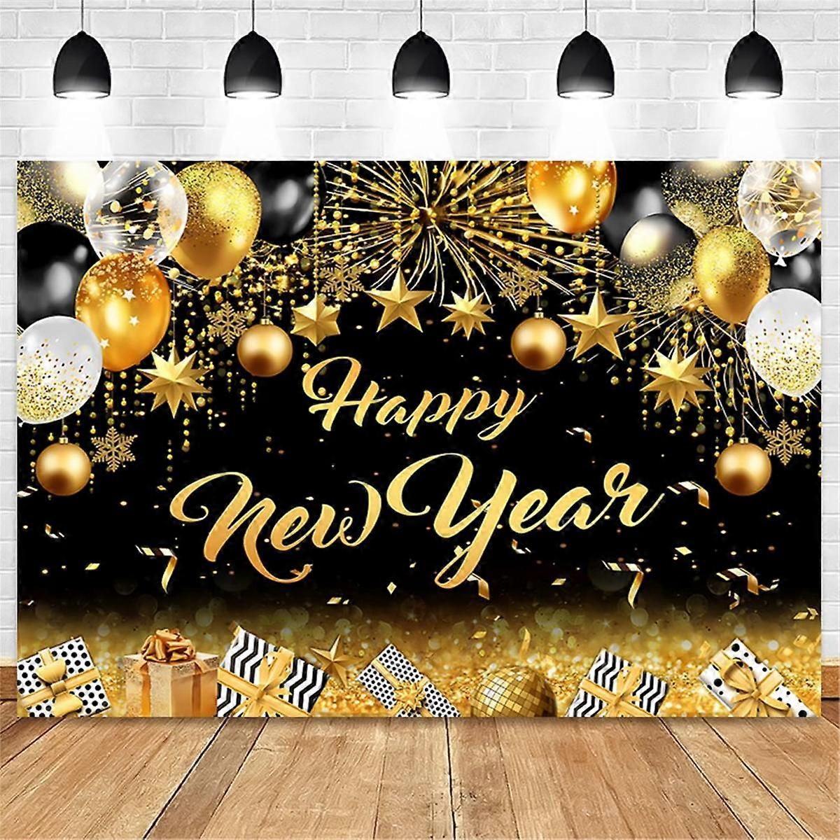 2024 New Year 210X150cm Photography Backdrops Champagne Gold Glitter Party Decoration Backdrops Pho