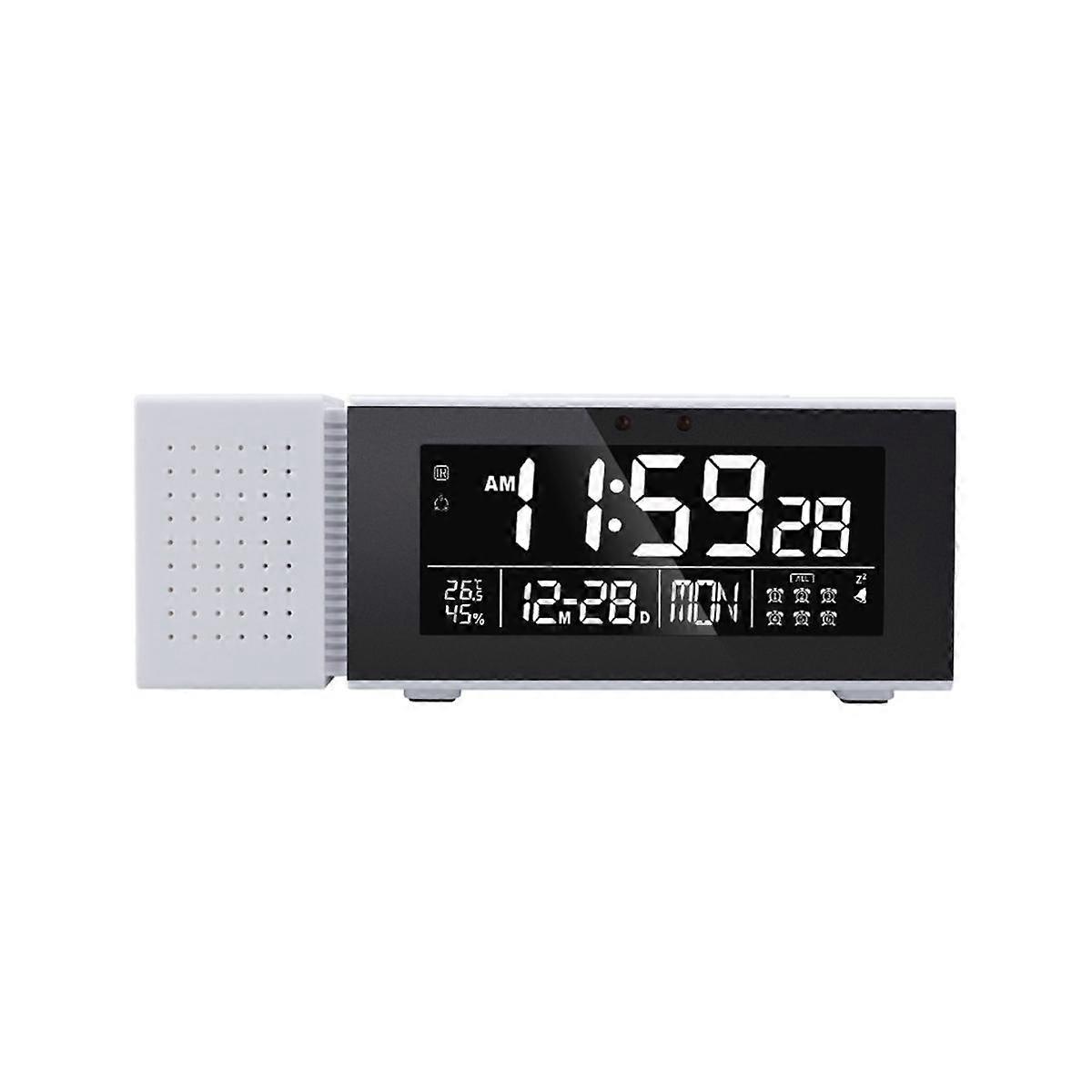 Night Light Digital Alarm Clock Color LED Changing FM Radio Temperature Humidity Display Clocks Whi