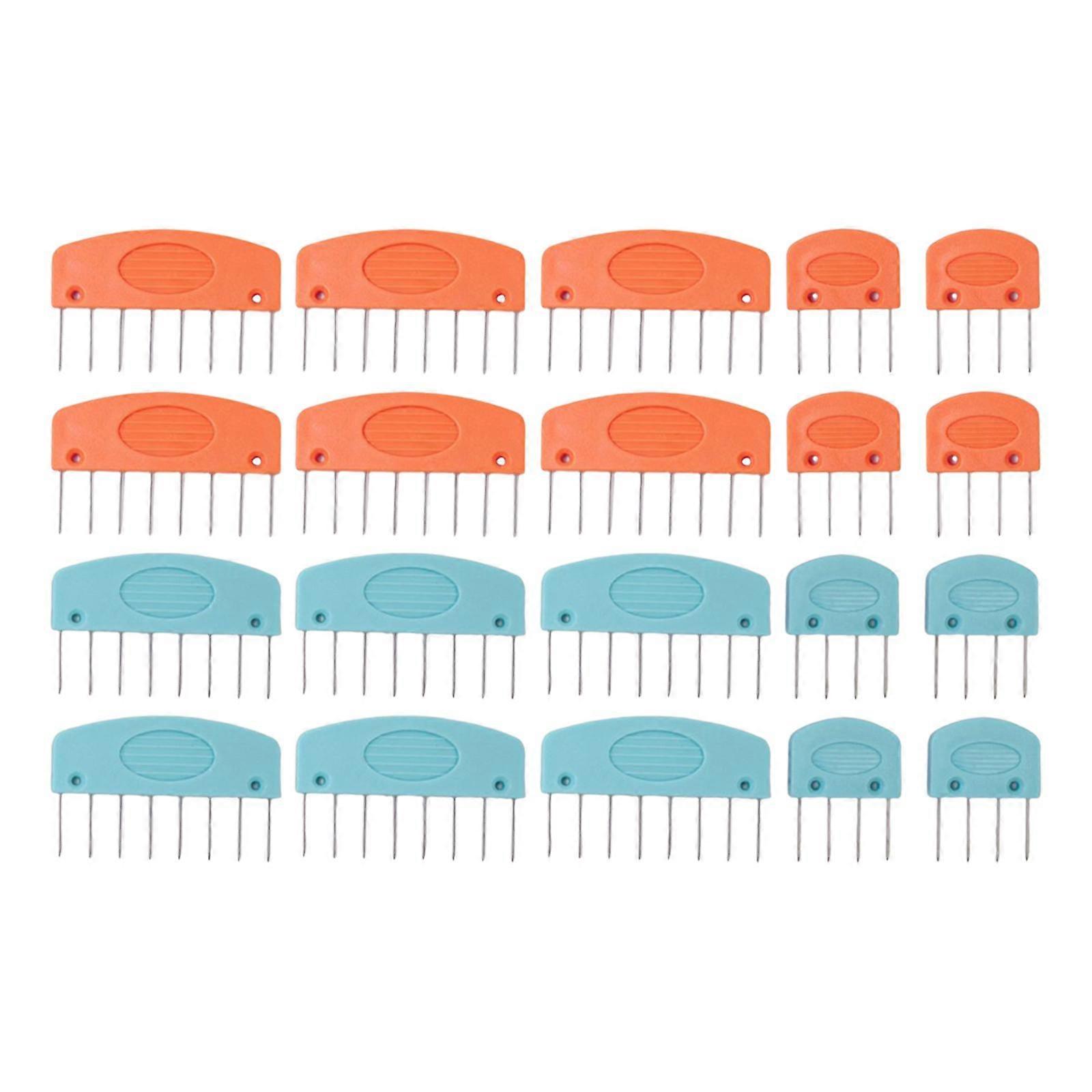 20Pcs Knit Blocking Pins Crafts for Handcraft Blocking Knitting Blocking Mat blue and orange
