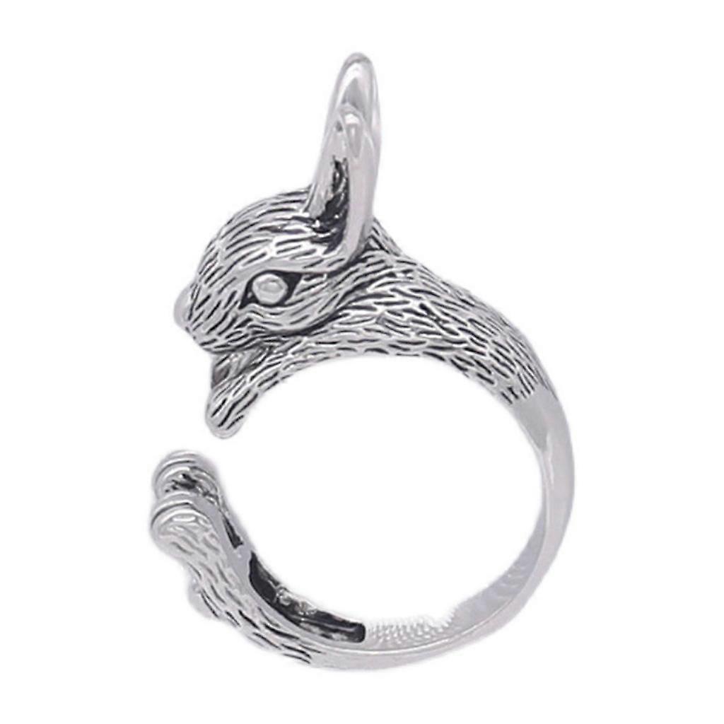 Gothic Punk Rabbit Ring Rabbit Shape Open Finger Rings Adjustable Finger Rings