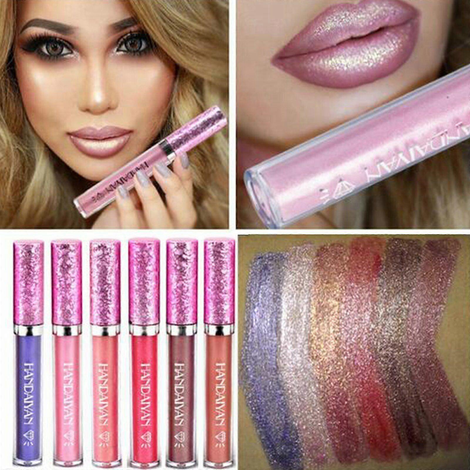 Handaiyan Metallic Metal Lipstick Liquid Glitter Long Lasting Lip Gloss Makeup