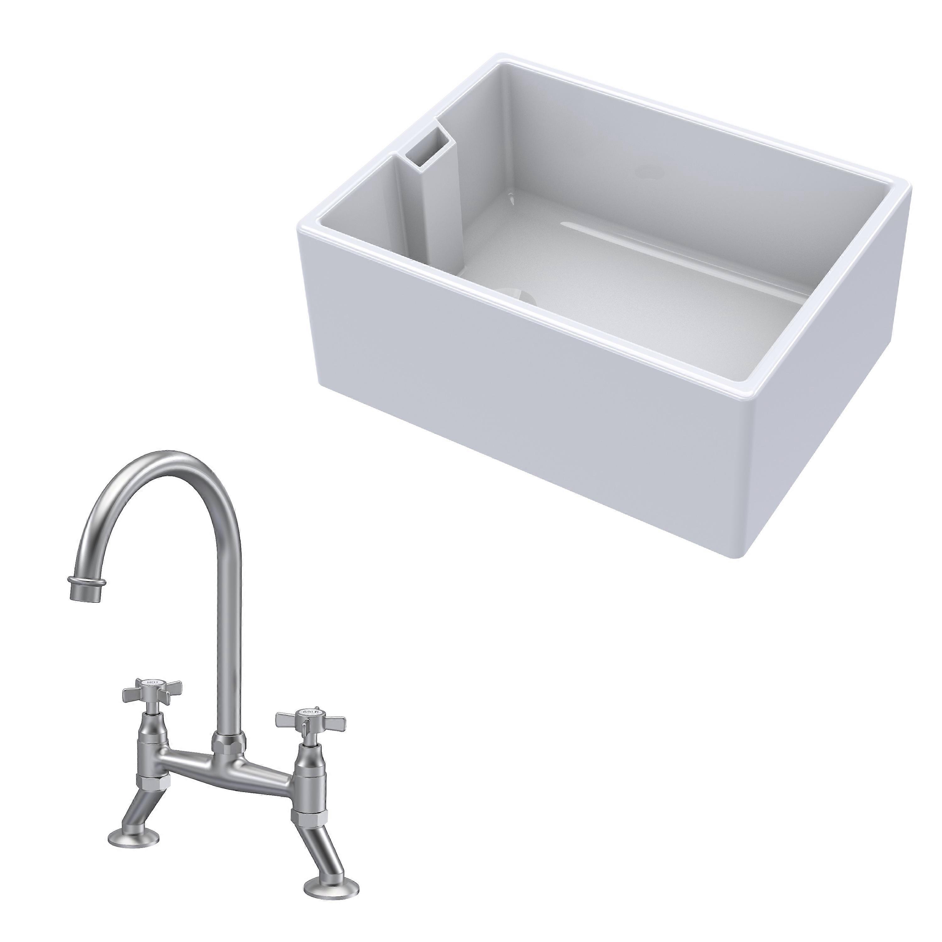 Belfast Sink 615x462x254 46W & Tap