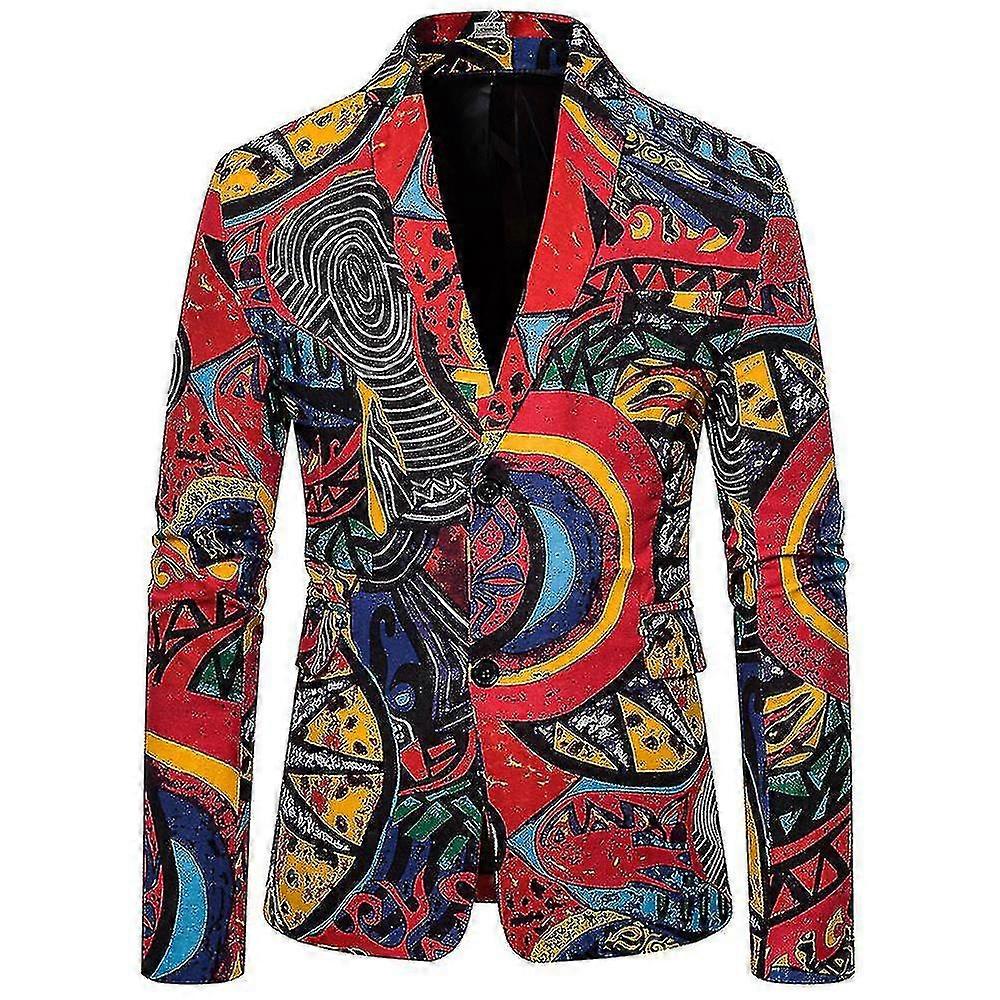 Men Printed Party Prom Blazer Jacket