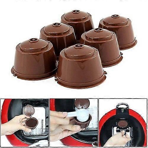 6Pcs fit for Dolce Gusto Coffee Filter Cup Reusable Coffee Capsule Filters For Nespresso With