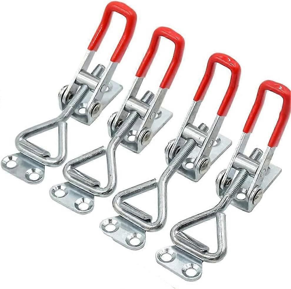 4 Pack Metal Toggle Latch,Box Closure Tension Lock Toggle Clamp Latch Adjustable Toggle Latch Quick Release Toggle Catch Latch for Tool Boxes Trunk Ca