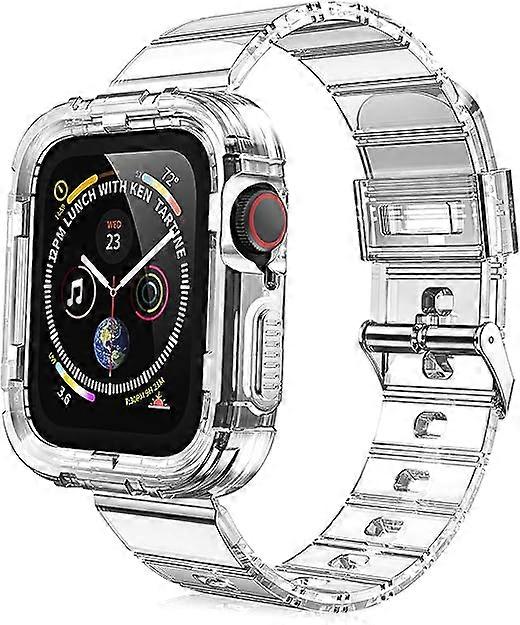 Transparent, Compatible with Apple Watch Band 45mm 44mm 42mm, Replacement Band to Attach Apple Watch Strap for iWatch Series SE/8/7/6/5/4/3/2/1 (45mm/
